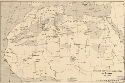 1889 Map of Trans-Saharan Trading Routes by French Explorer Edouard Blanc by Edouard Blanc